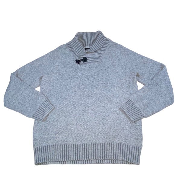 H & M Shawl Neck Wool Blend Gray Knit Sweater - Men’s Large - Picture 5 of 13